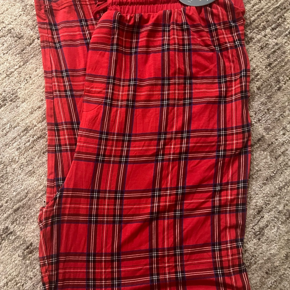 Little Sleepies Red Plaid Men's Pants